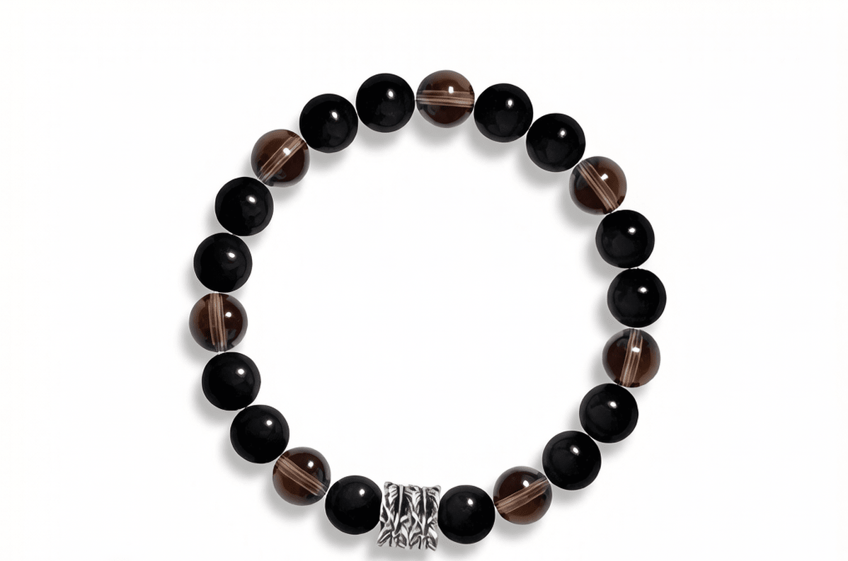 Obsidian and Smoky Quartz bracelet - Fates