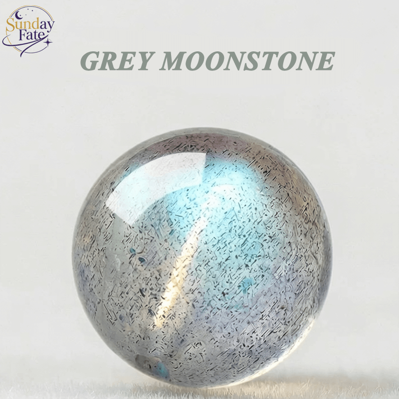 Sunday Fate Natural Grey Moonstone Bead for Magic and Psychic Protection