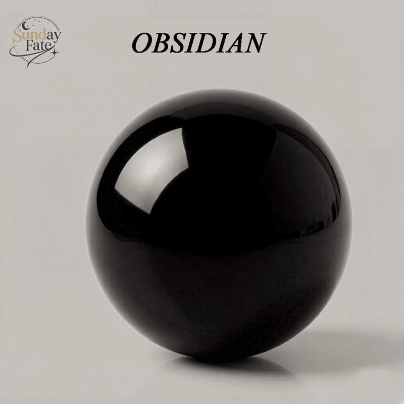 Sunday Fate Jet Black Obsidian Bead for Emotional Shield and Protection