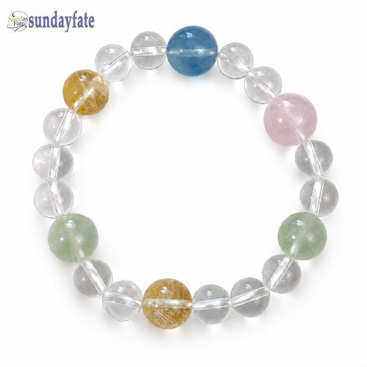 Sunday Fate The Ocean Light Bracelet – Handmade Aquamarine & Crystal Gemstone Bracelet for Women, Intention Jewelry for Calm & Personal Growth - Sundayfate