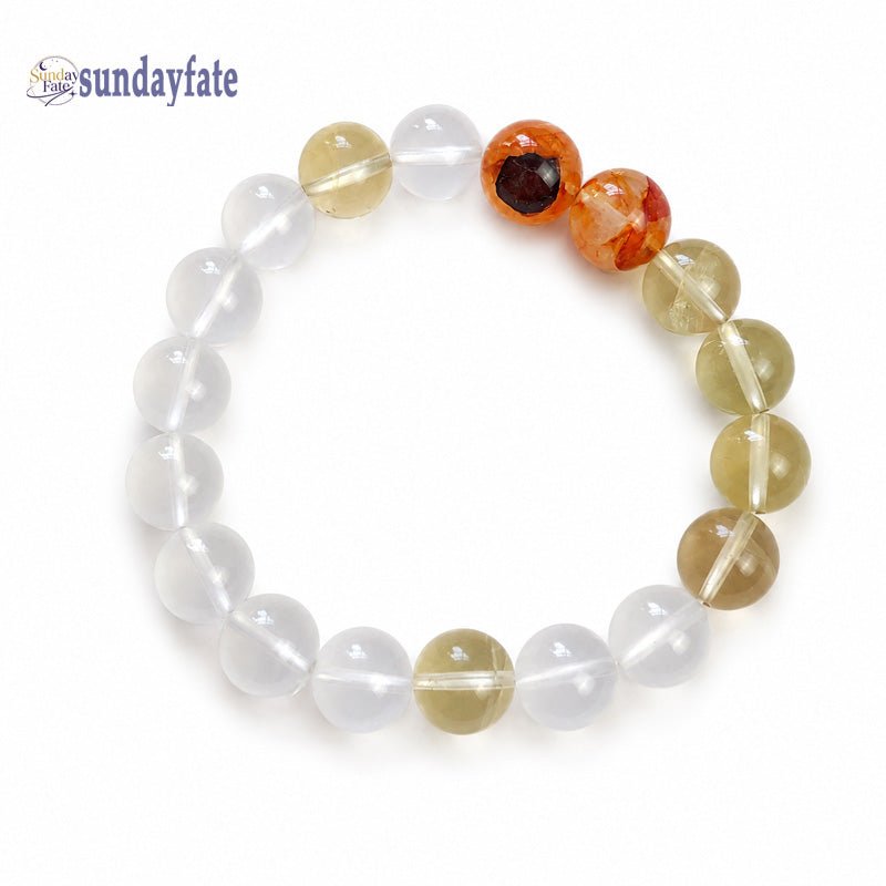 Sunday Fate The Golden Dawn Bracelet – Handmade Citrine & Crystal Gemstone Bracelet for Women, Intention Jewelry for Optimism, Confidence & New Beginnings - Sundayfate
