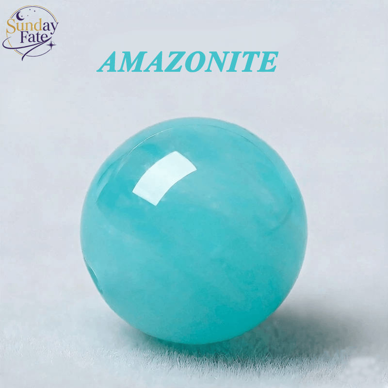Sunday Fate Natural Aqua-Green Amazonite Crystal Bead for Truth, Calm, and Harmonious Communication