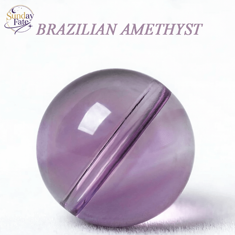 Sunday Fate Natural Deep Purple Brazilian Amethyst Bead with Rich Saturation for Spiritual Wisdom and Stress Relief
