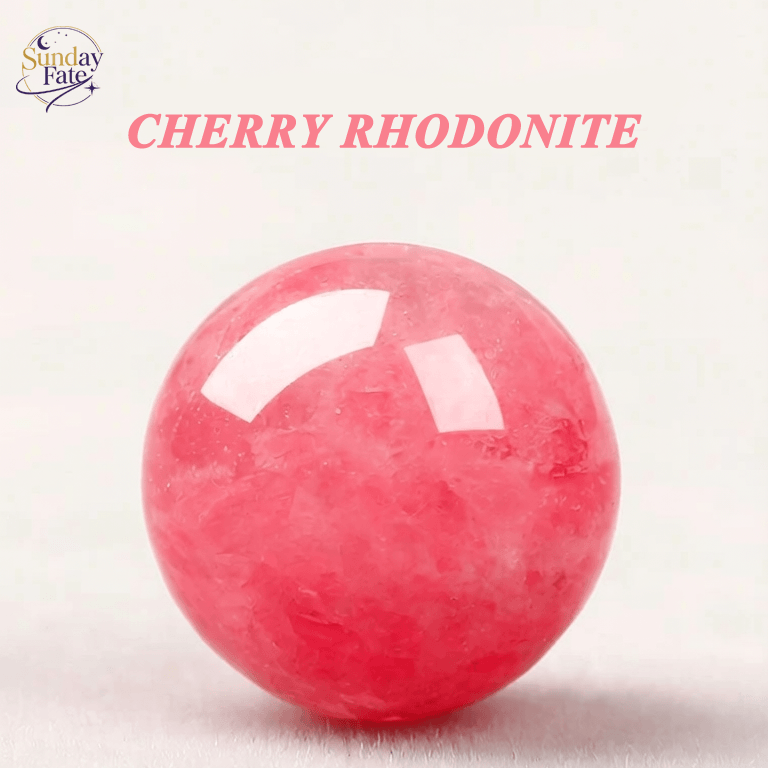 Sunday Fate Natural Cherry Blossom Rhodonite Bead for Emotional Balance and Blooming Love