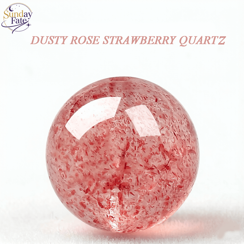 Sunday Fate Muted Pink Strawberry Quartz Gemstone for Inner Peace and Heart Chakra Balance