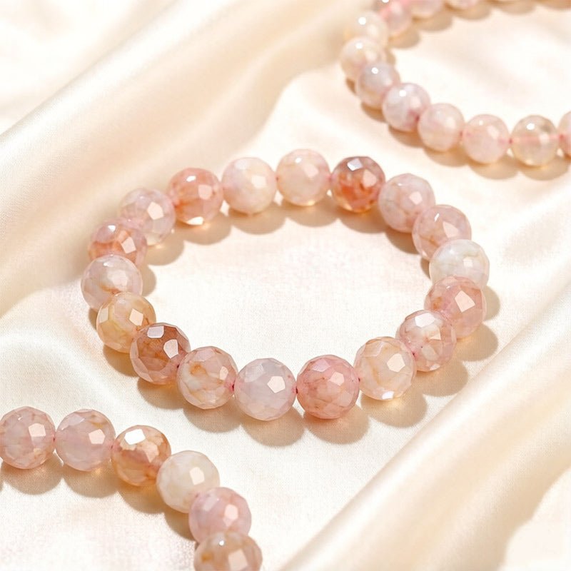 Sunday Fate Faceted Cherry Blossom Agate — Shimmering Sakura for Self - Growth - Fates