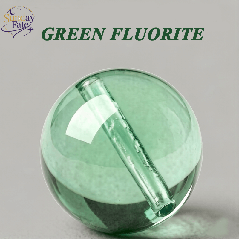 Sunday Fate Natural Translucent Green Fluorite Bead for Heart Chakra Healing and Emotional Balance