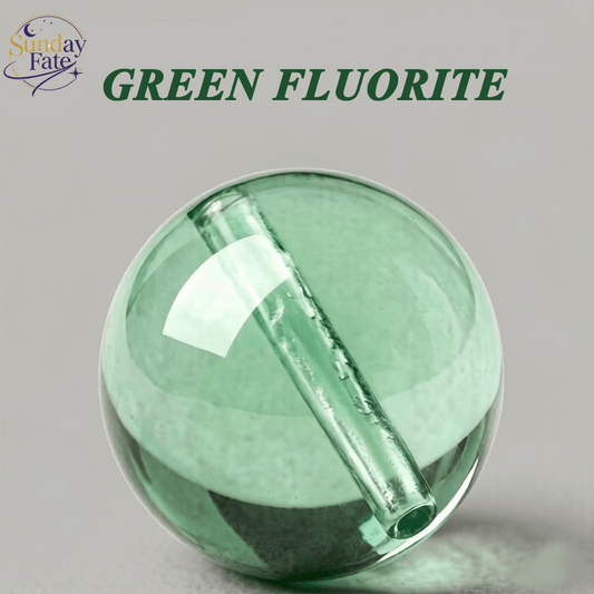 Sunday Fate Natural Translucent Green Fluorite Bead for Heart Chakra Healing and Emotional Balance