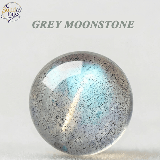 Sunday Fate Natural Grey Moonstone Bead for Magic and Psychic Protection