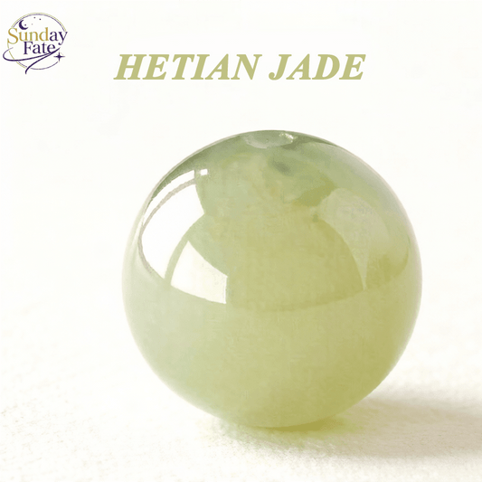 Sunday Fate Natural Hetian Jade Bead for Nobility, Protection and Enduring Good Luck