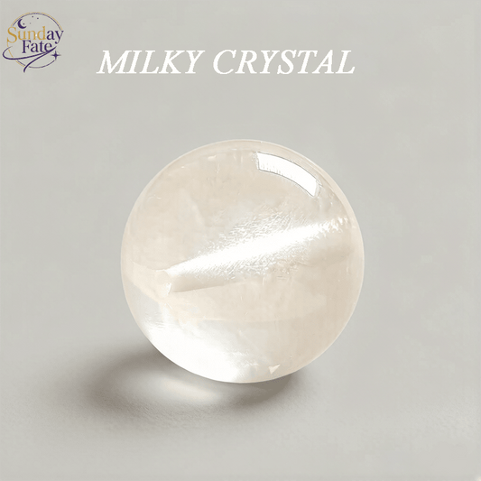 Sunday Fate Natural Creamy Milk White Crystal Bead for Emotional Healing and Inner Peace