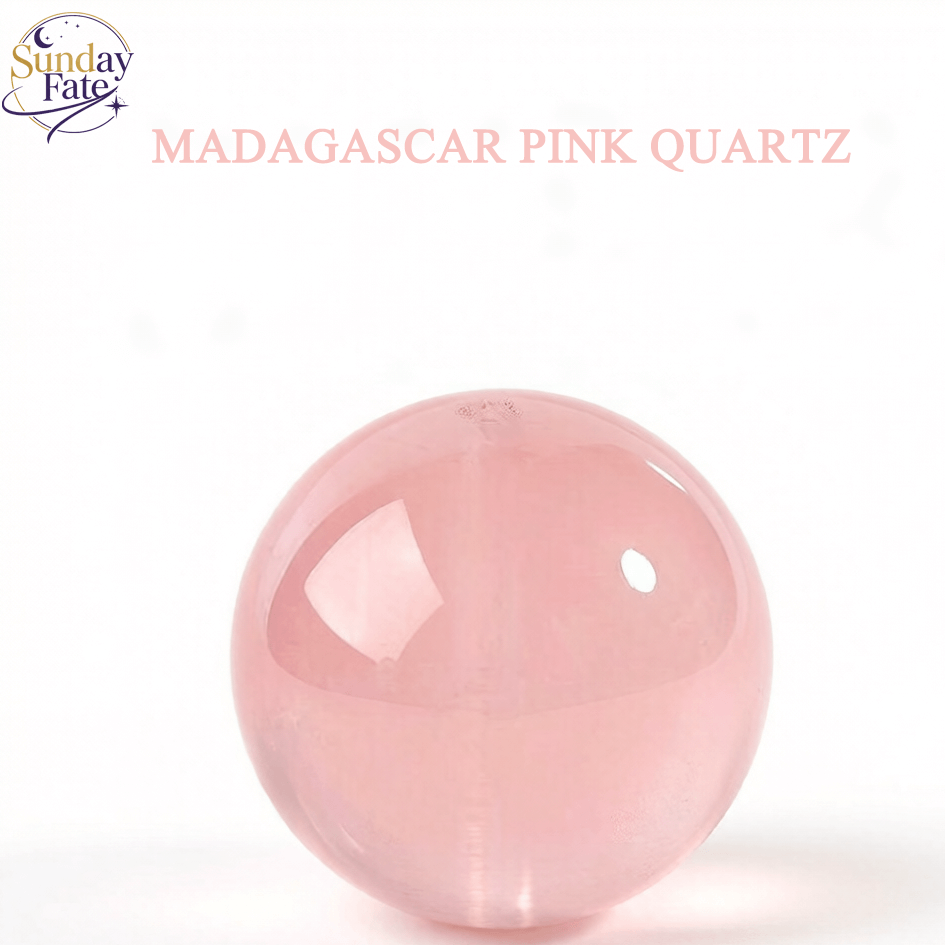 Sunday Fate Natural Deep Pink Madagascar Rose Quartz Bead for Unconditional Love and Heart Healing