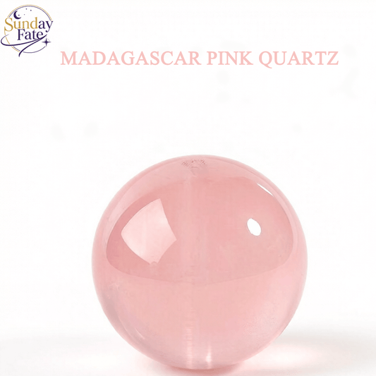 Sunday Fate Natural Deep Pink Madagascar Rose Quartz Bead for Unconditional Love and Heart Healing