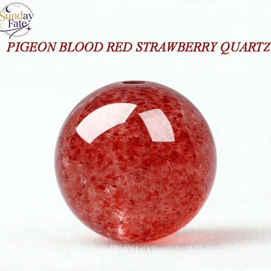 Sunday Fate Natural Pigeon Blood Red Strawberry Quartz Bead for Attracting Love and Charisma