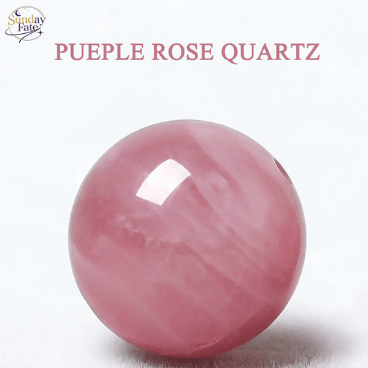 Sunday Fate Natural Lavender-Pink Purple Rose Quartz Bead for High-Frequency Love and Heart Healing