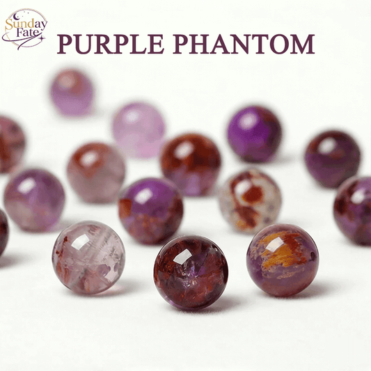 Sunday Fate Natural Purple Phantom Crystal Bead for Spiritual Growth and Transformation