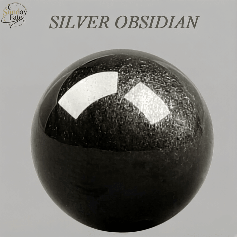 Sunday Fate Natural Silver Sheen Obsidian Bead for Protection and Soul Reflection