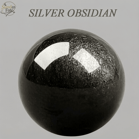 Sunday Fate Natural Silver Sheen Obsidian Bead for Protection and Soul Reflection