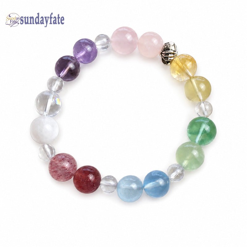 Sunday Fate The Crystal Palette Bracelet – Handmade Colorful Crystal Gemstone Bracelet for Women, Intention Jewelry for Self-Love & Personal Growth - Sundayfate