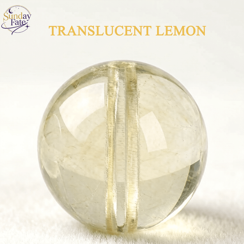 Sunday Fate Natural Translucent Lemon Yellow Crystal Bead with High Clarity for Optimism and Joy