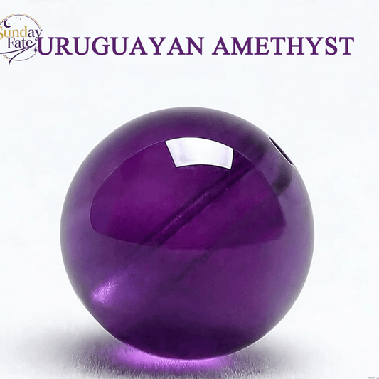 Sunday Fate Natural Deep Royal Purple Uruguayan Amethyst Bead for Spiritual Wisdom and Higher Consciousness