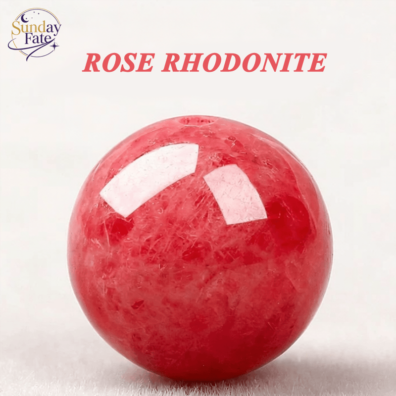 Sunday Fate Natural Vintage Rose Rhodonite Bead for Deep Heart Healing and Emotional Stability