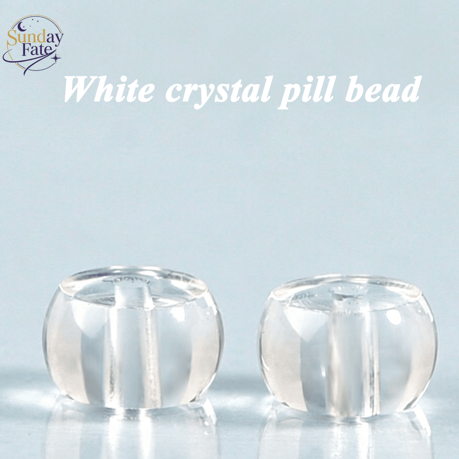 Sunday Fate Natural High Clarity Clear Quartz Pill Bead for Energy Amplification and Master Healing