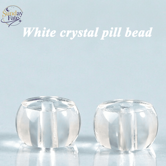 Sunday Fate Natural High Clarity Clear Quartz Pill Bead for Energy Amplification and Master Healing