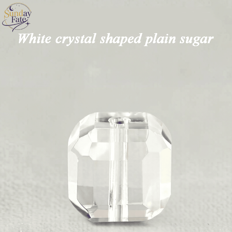 Sunday Fate Natural High Clarity Clear Quartz Faceted Cube with Sparkling Refractive Edges for Energy Amplification and Mental Clarity
