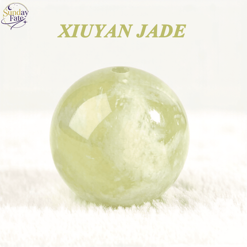 Sunday Fate Natural Xiuyan Jade Bead for Good Luck and Purity